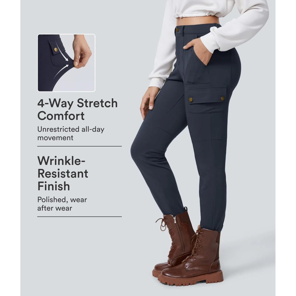 Halara DayStretch High Waisted Pockets Solid Skinny Cargo Pants Women's Petite L